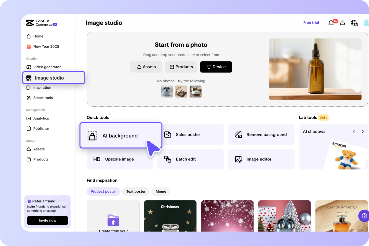 تحميل الصور من الروابط أو الأجهزة الخاصة بك